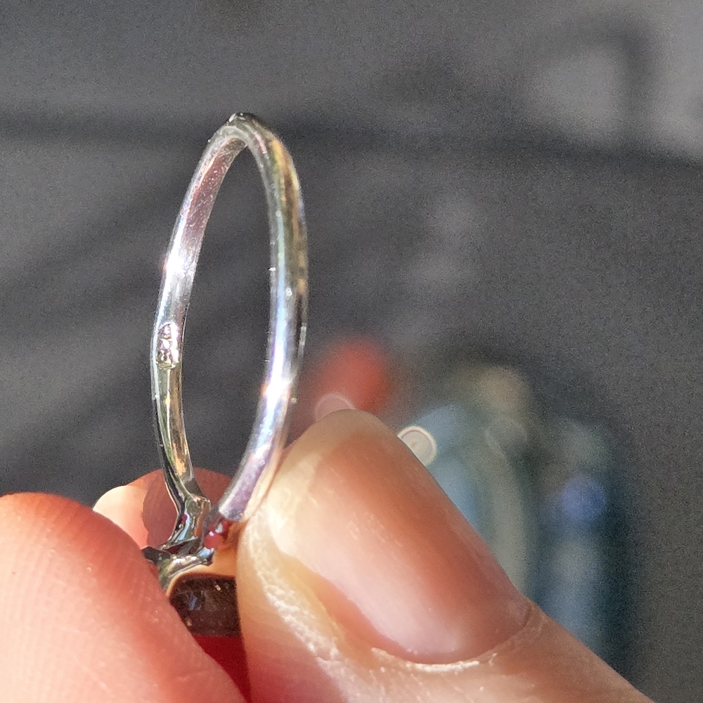 Rutilated Quarts Natural 3.5k Solitaire Emerald  Cut Sterling Ring Sz7.5 - Picture 7 of 12